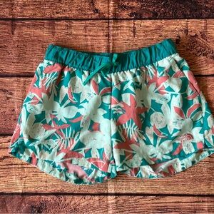 The North Face Women's Floral Shorts‎ - Teal and Coral